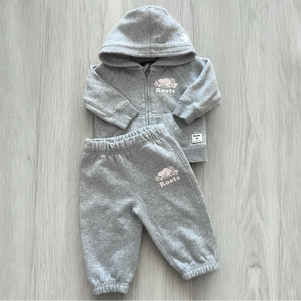 Roots Girls Sparkling Gray Baby Tracksuit